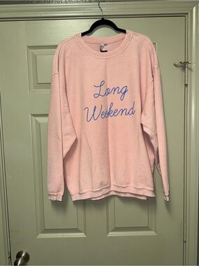 Cozy Pink "Long Weekend" Waffle-Knit Pullover